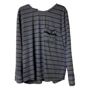 Umgee NWT Tie Back Long‎ Sleeve Striped Top Sz M (2460)